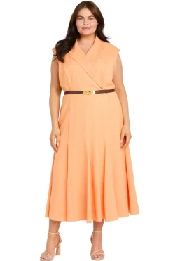 Fit and Flare Shirt Dress with Belt - Plus