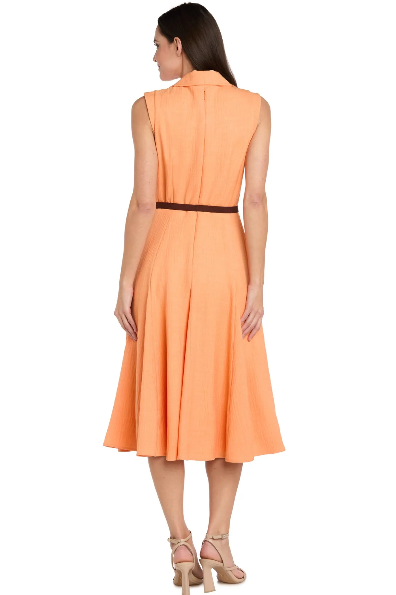 Fit and Flare Shirt Dress with Belt