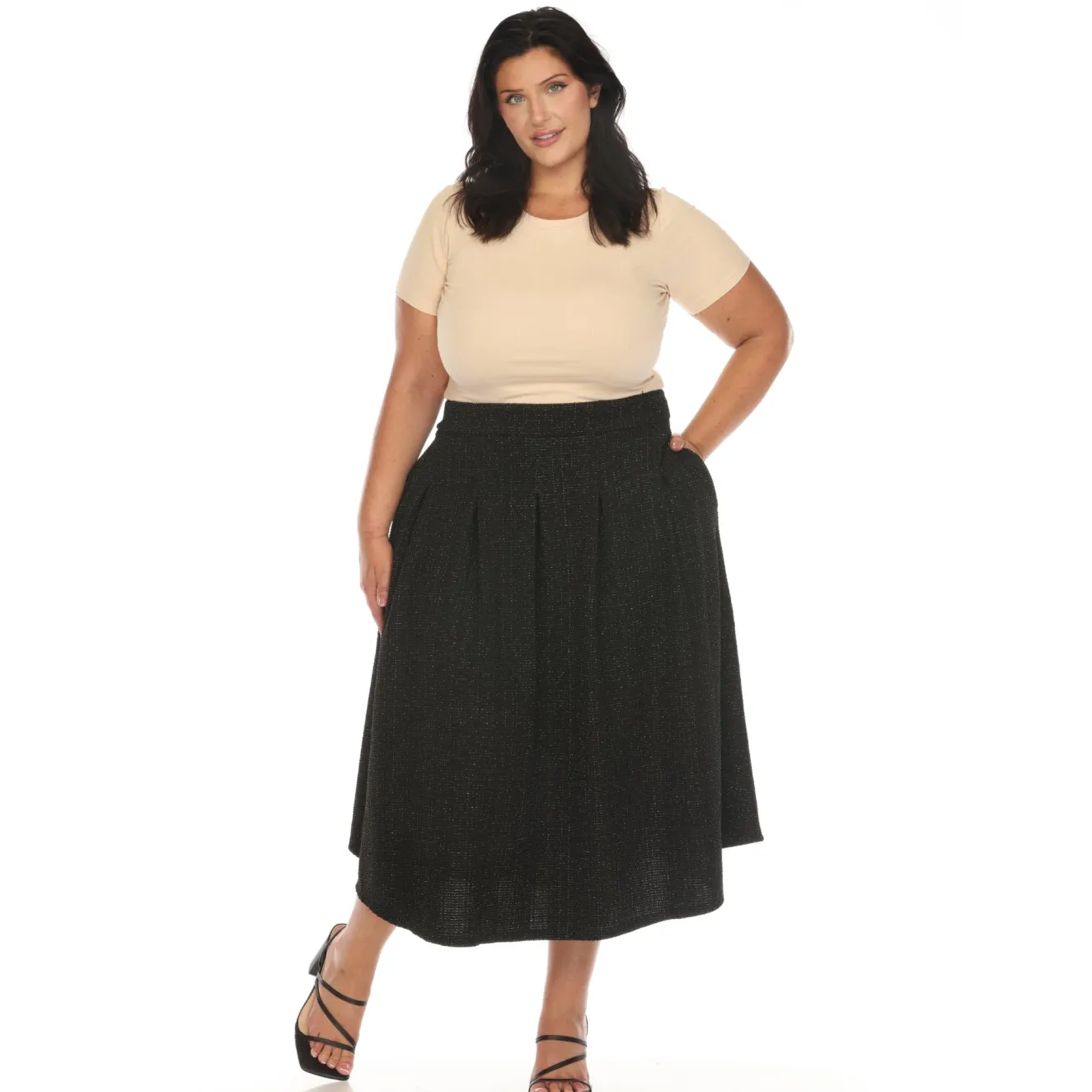 Flared Tweed Skirt - Plus