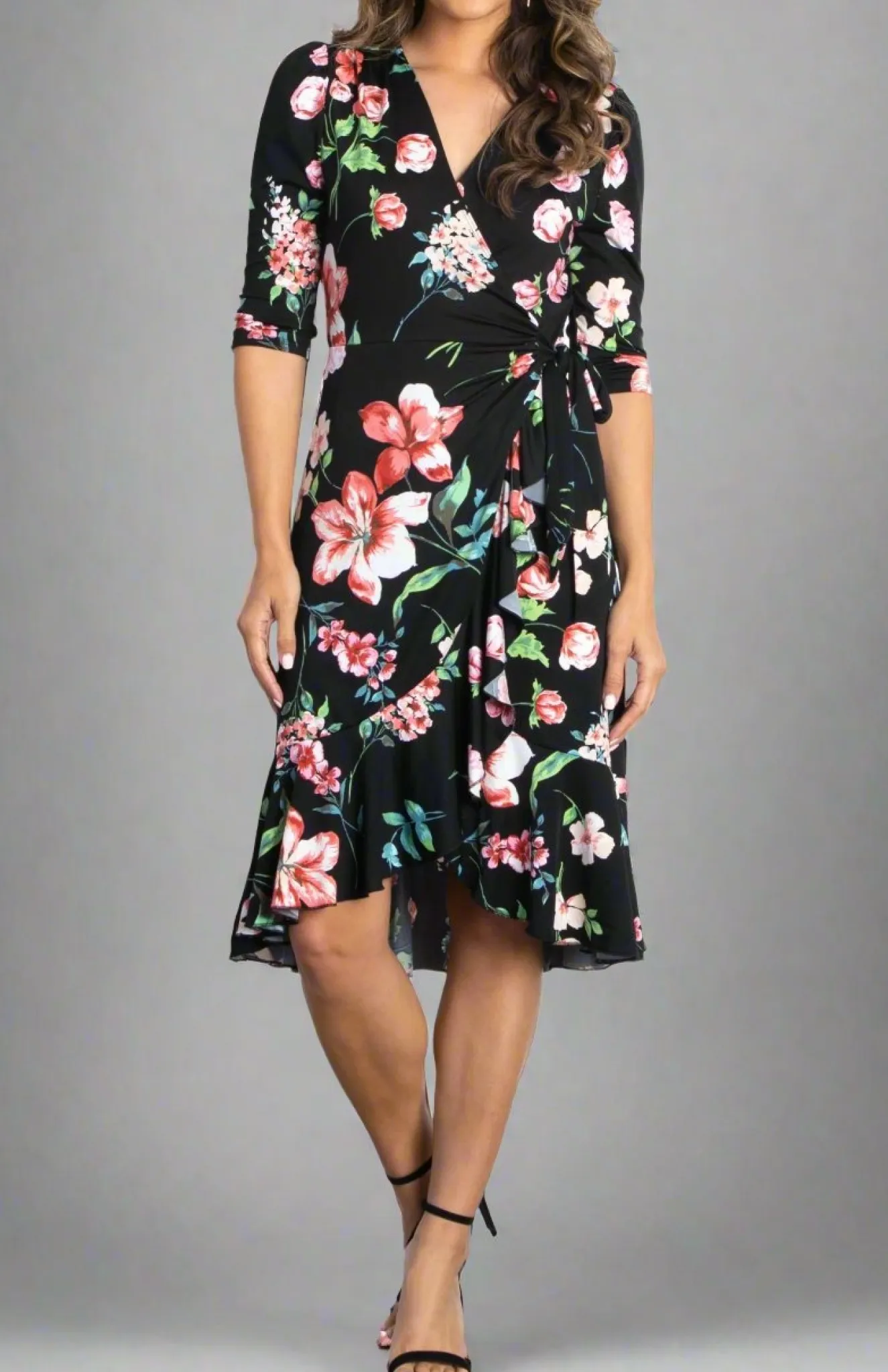 Flirty Flounce Wrap Dress