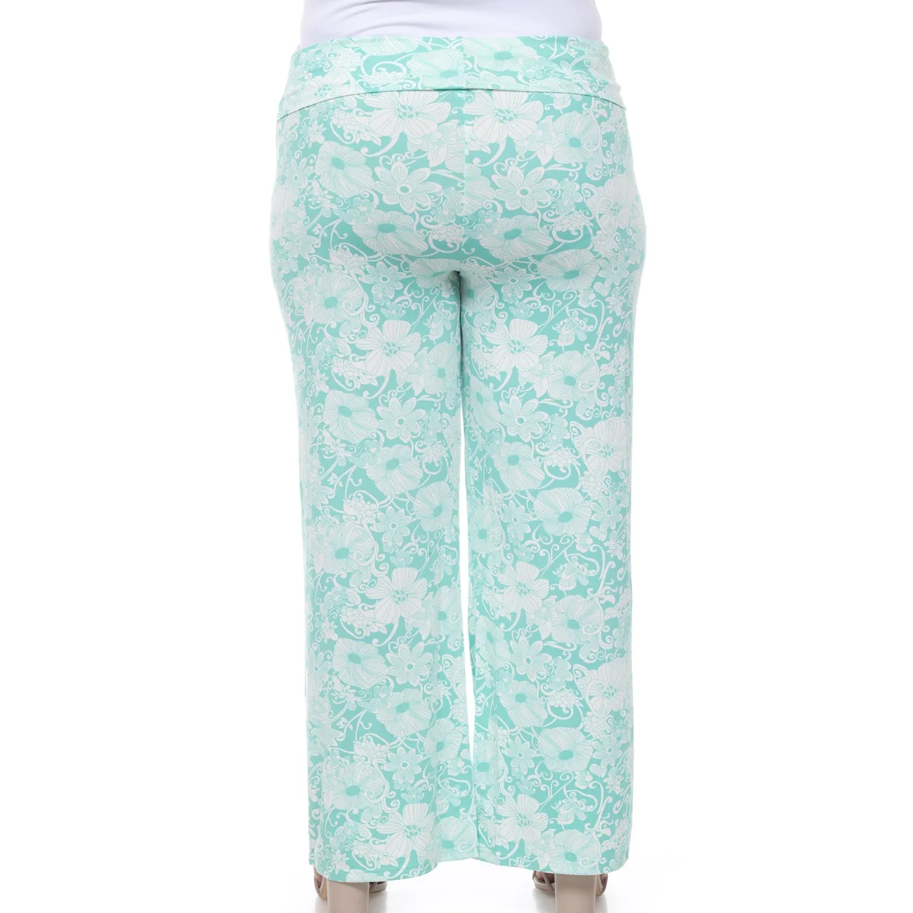 Floral Paisley Palazzo Pants - Plus