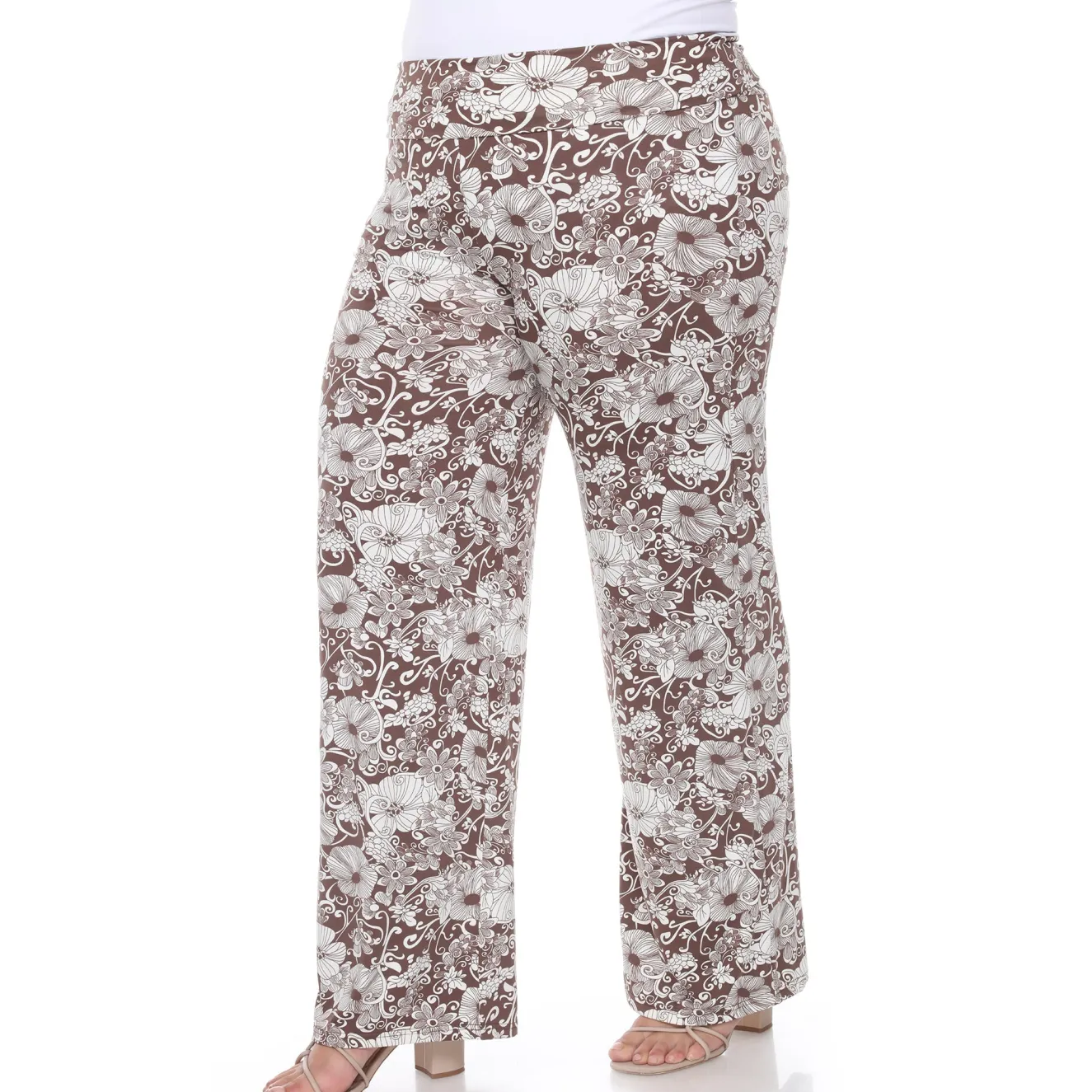 Floral Paisley Palazzo Pants - Plus