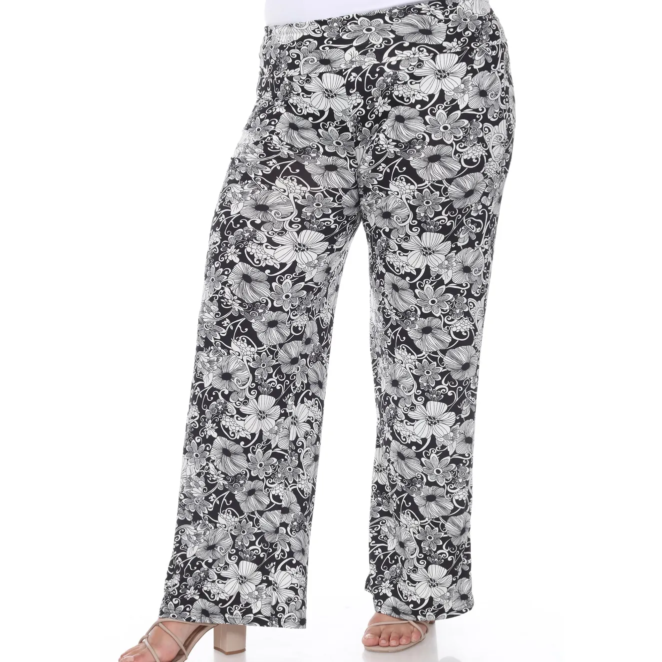 Floral Paisley Palazzo Pants - Plus