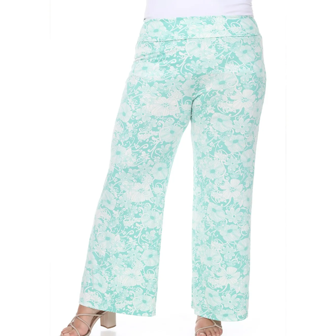 Floral Paisley Palazzo Pants - Plus