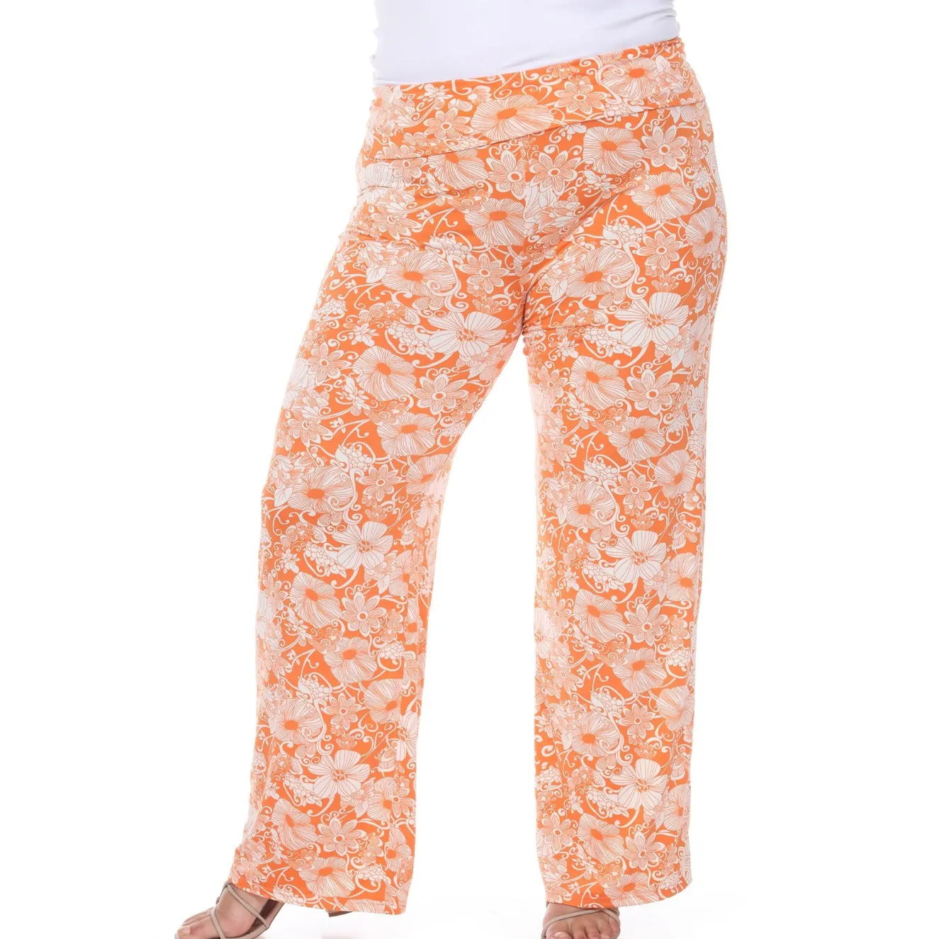 Floral Paisley Palazzo Pants - Plus
