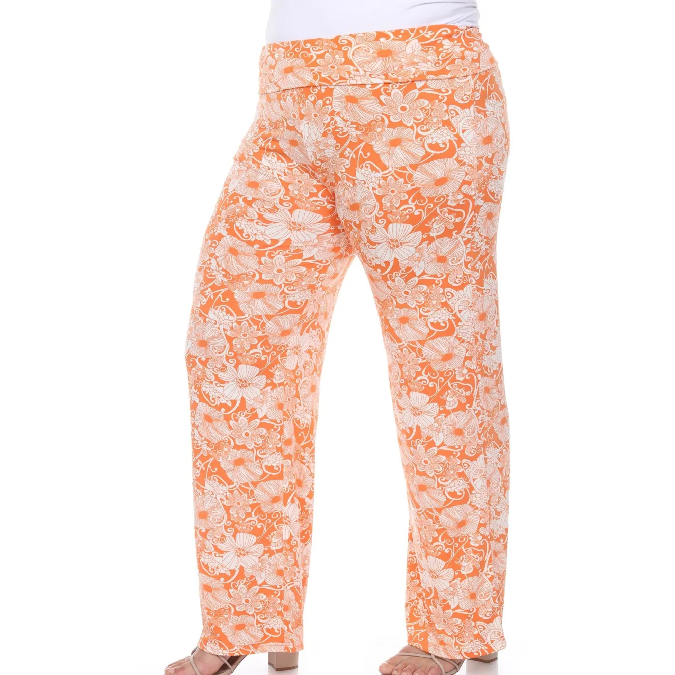 Floral Paisley Palazzo Pants - Plus