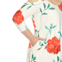 Floral Printed Cold Shoulder Tunic - Plus