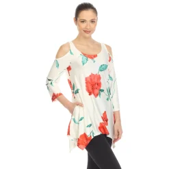 Floral Printed Cold Shoulder Tunic