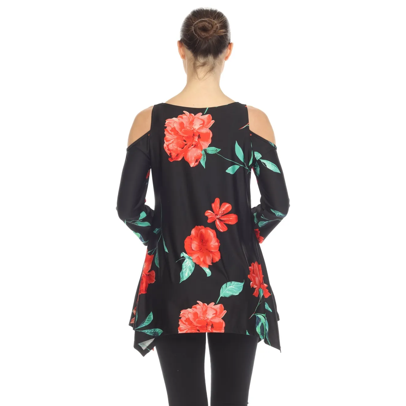 Floral Printed Cold Shoulder Tunic