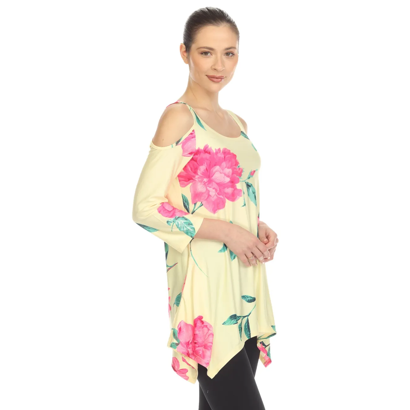 Floral Printed Cold Shoulder Tunic
