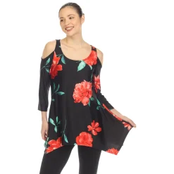 Floral Printed Cold Shoulder Tunic