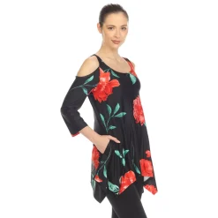 Floral Printed Cold Shoulder Tunic