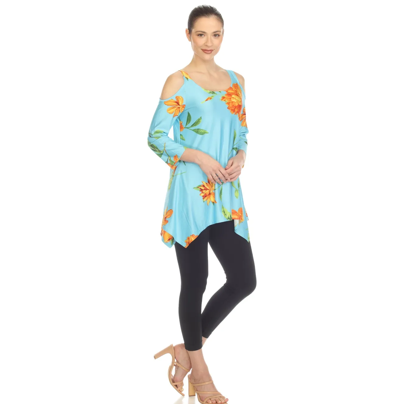 Floral Printed Cold Shoulder Tunic