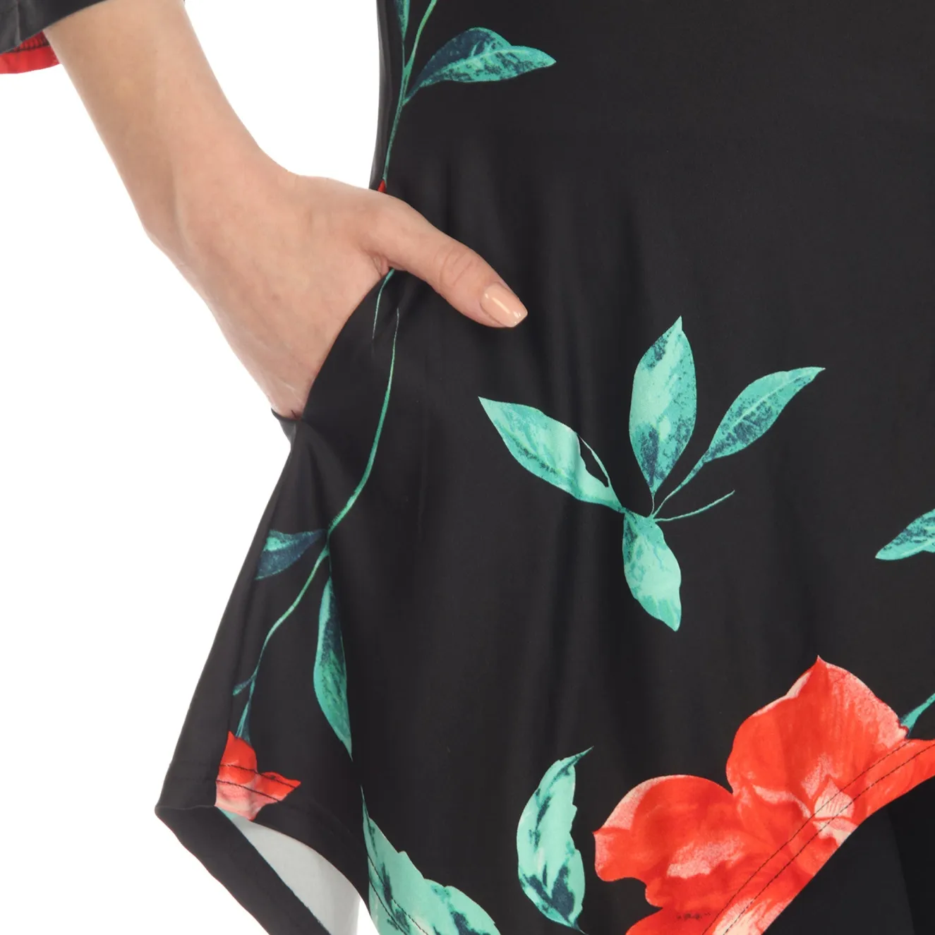 Floral Printed Cold Shoulder Tunic
