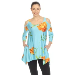 Floral Printed Cold Shoulder Tunic