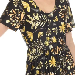 Floral Short Sleeve Knee Length Dress
