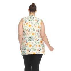 Floral Sleeveless Tunic Top - Plus