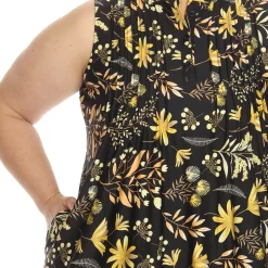 Floral Sleeveless Tunic Top - Plus