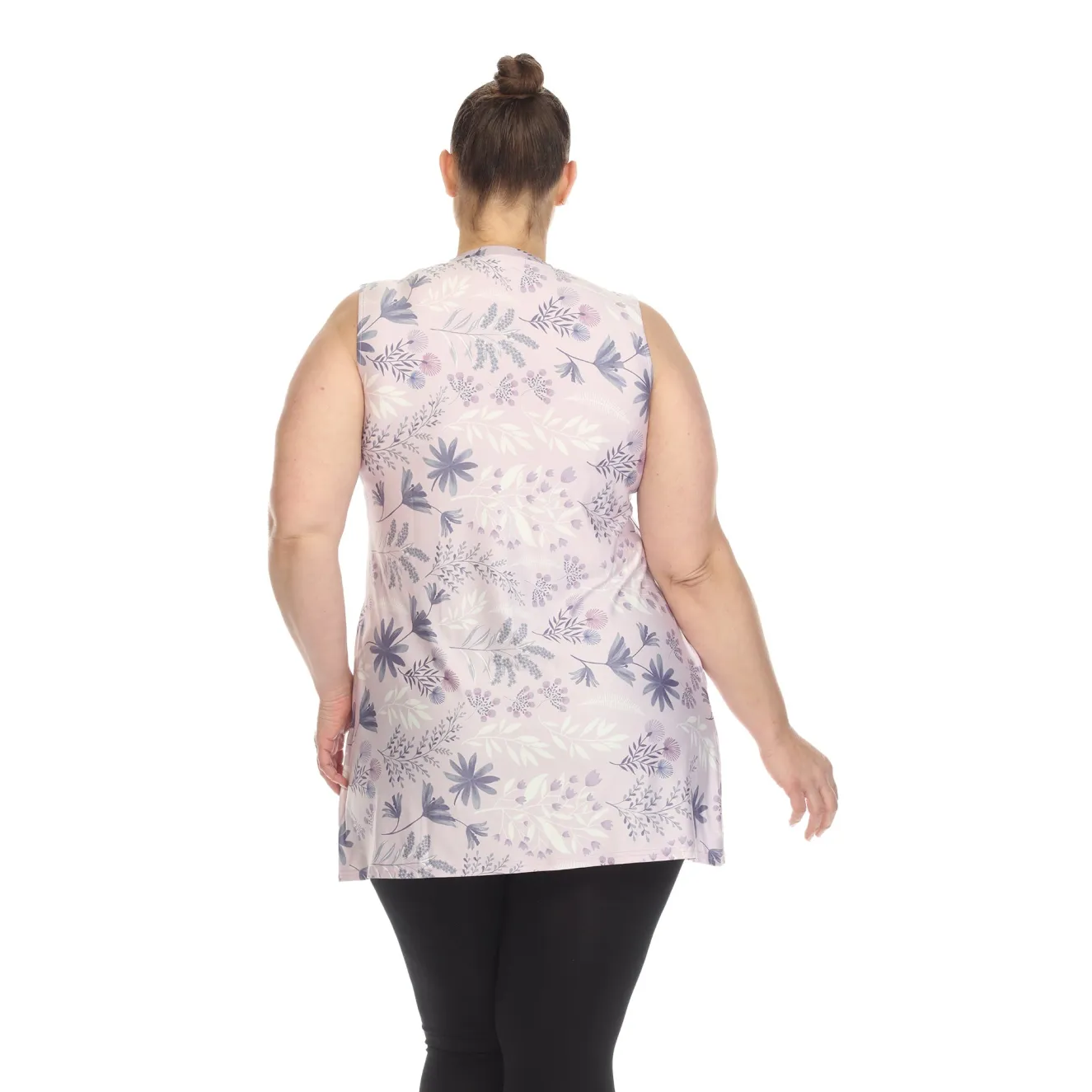 Floral Sleeveless Tunic Top - Plus