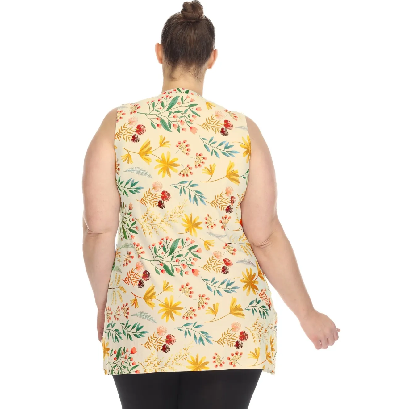 Floral Sleeveless Tunic Top - Plus