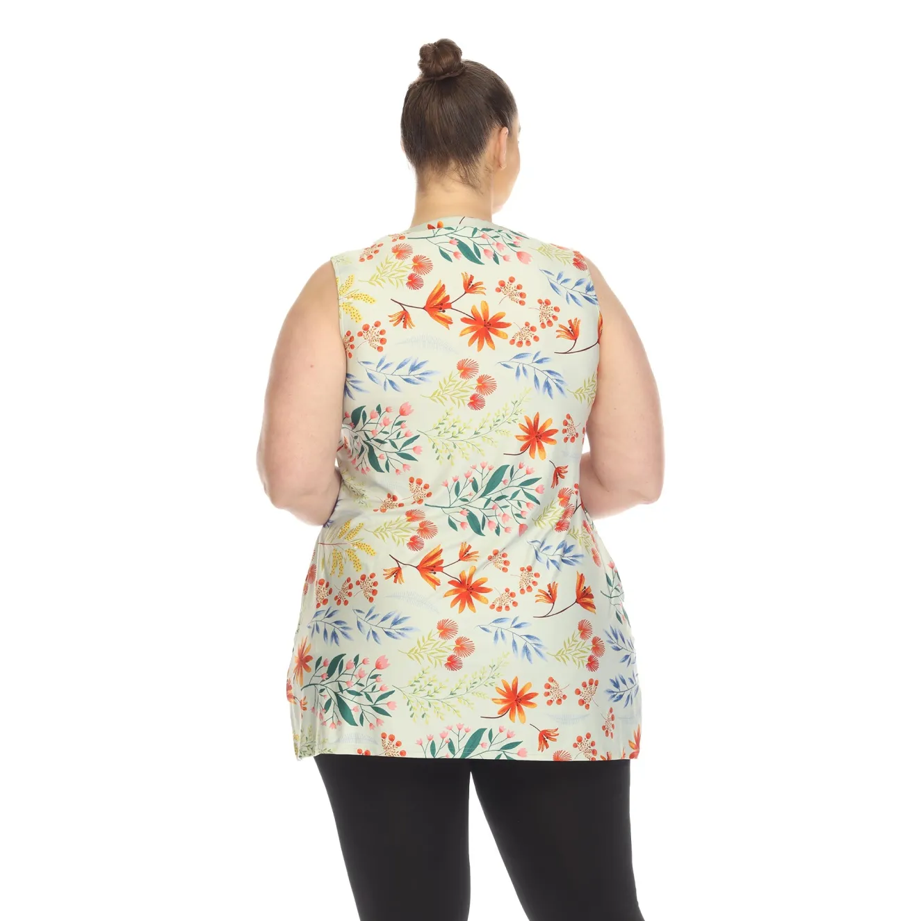 Floral Sleeveless Tunic Top - Plus