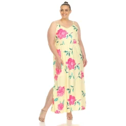 Floral Strap Maxi Dress - Plus
