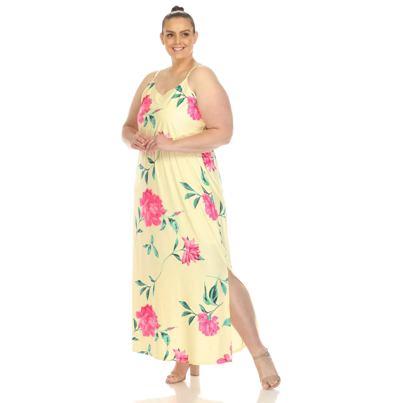 Floral Strap Maxi Dress - Plus