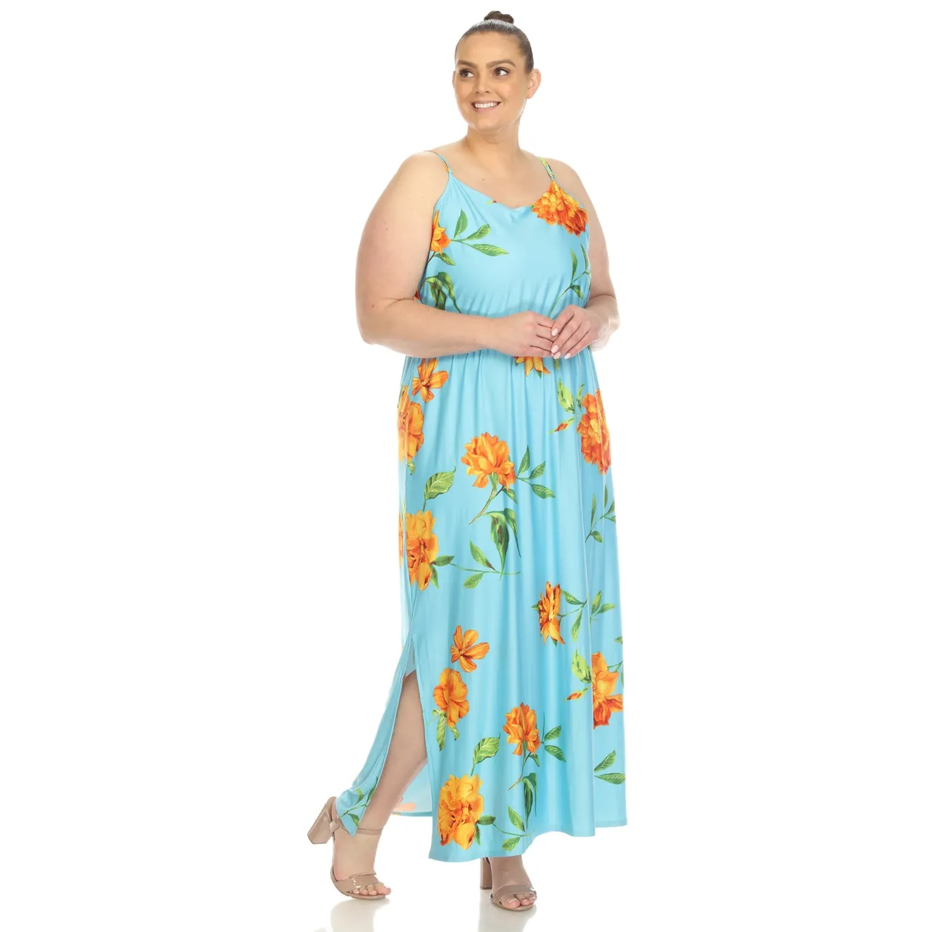 Floral Strap Maxi Dress - Plus