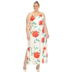 Floral Strap Maxi Dress - Plus