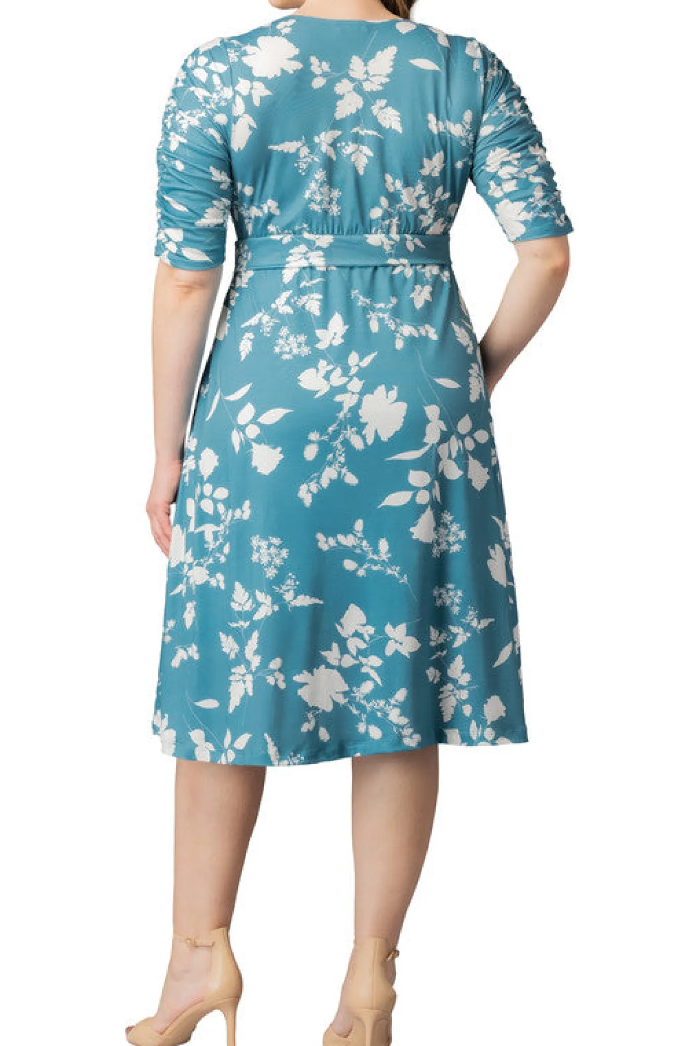 Gabriella Midi Dress- Aqua Blooms -Plus