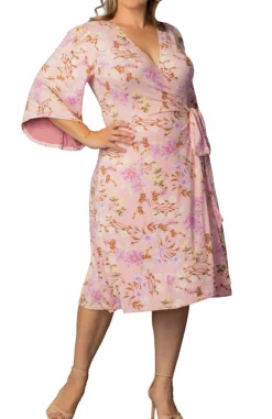 Gemini Wrap Dress- Lively Peach Florals -Plus