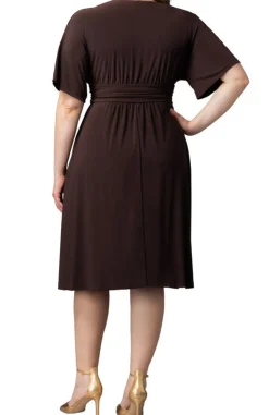 Gia Midi Dress - Chocolate - Plus