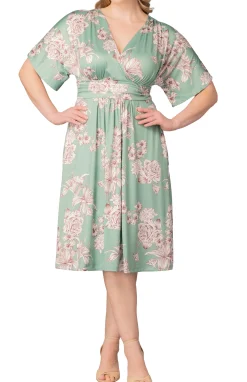 Gia Midi Dress-Sage Garden Print -Plus