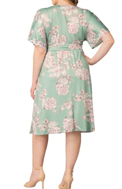 Gia Midi Dress-Sage Garden Print -Plus
