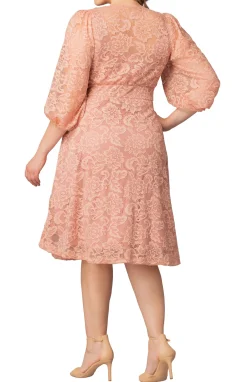 Hepburn Lace Cocktail Dress-Blush Pink -Plus