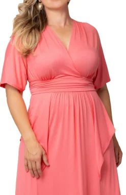 Indie Flair Maxi Dress - Coral - Plus