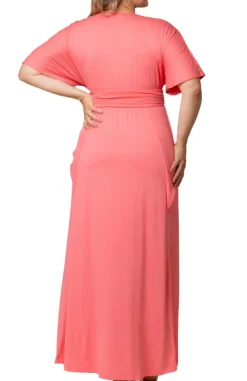 Indie Flair Maxi Dress - Coral - Plus