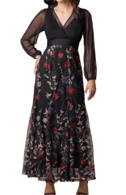 Isabella Embroidered Mesh Gown