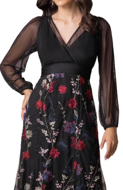 Isabella Embroidered Mesh Gown