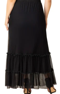 Isla Tiered Mesh Maxi Skirt - Plus