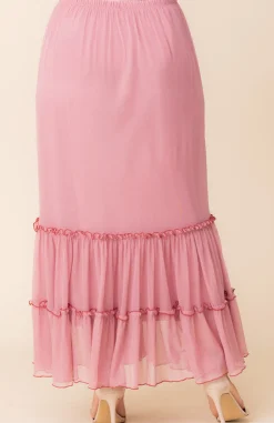 Isla Tiered Mesh Maxi Skirt - Plus