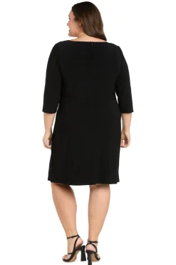 Jersey Side Draped Dress with Hardware- Plus