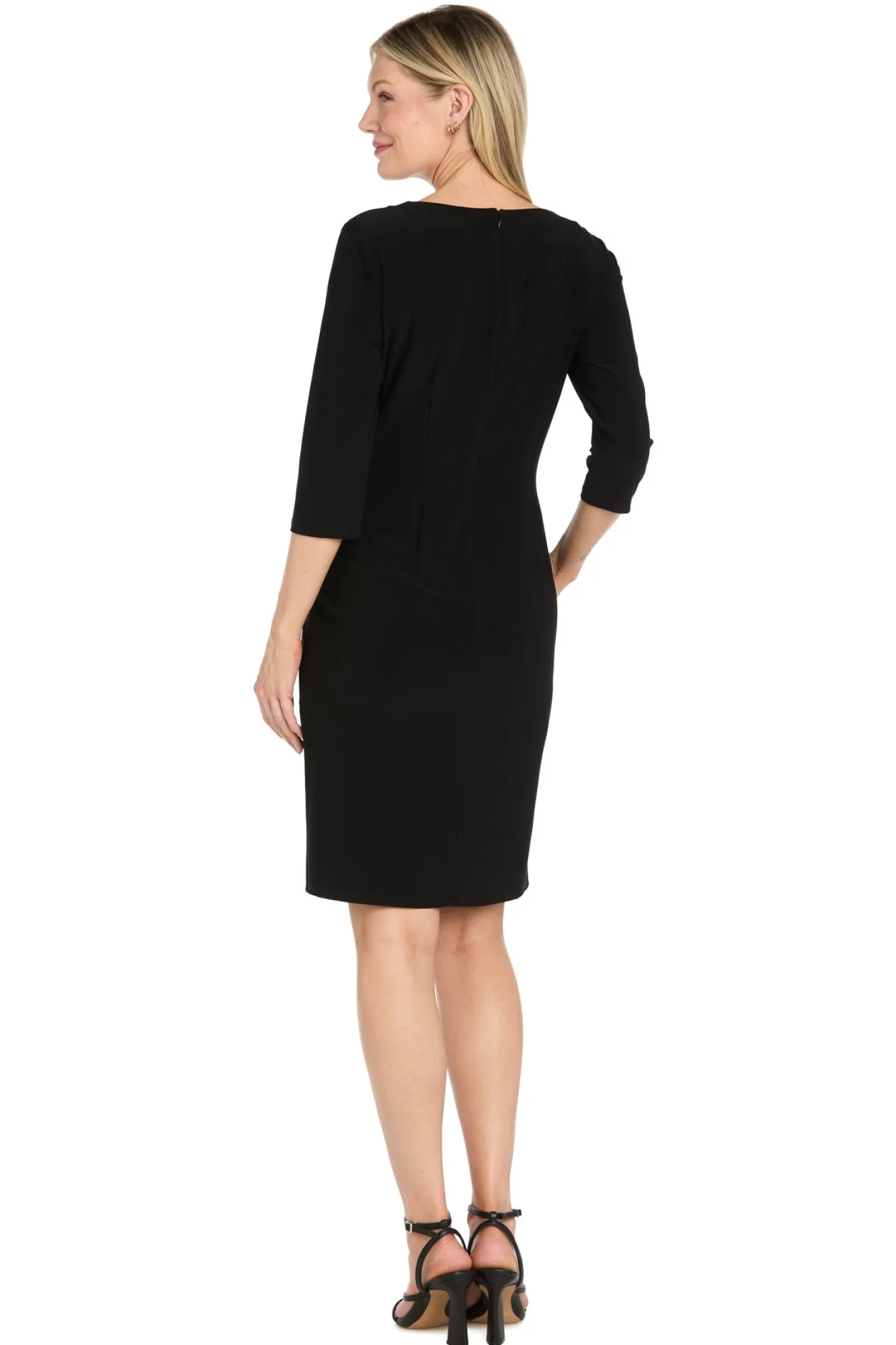 Jersey Side Draped Dress with Hardware