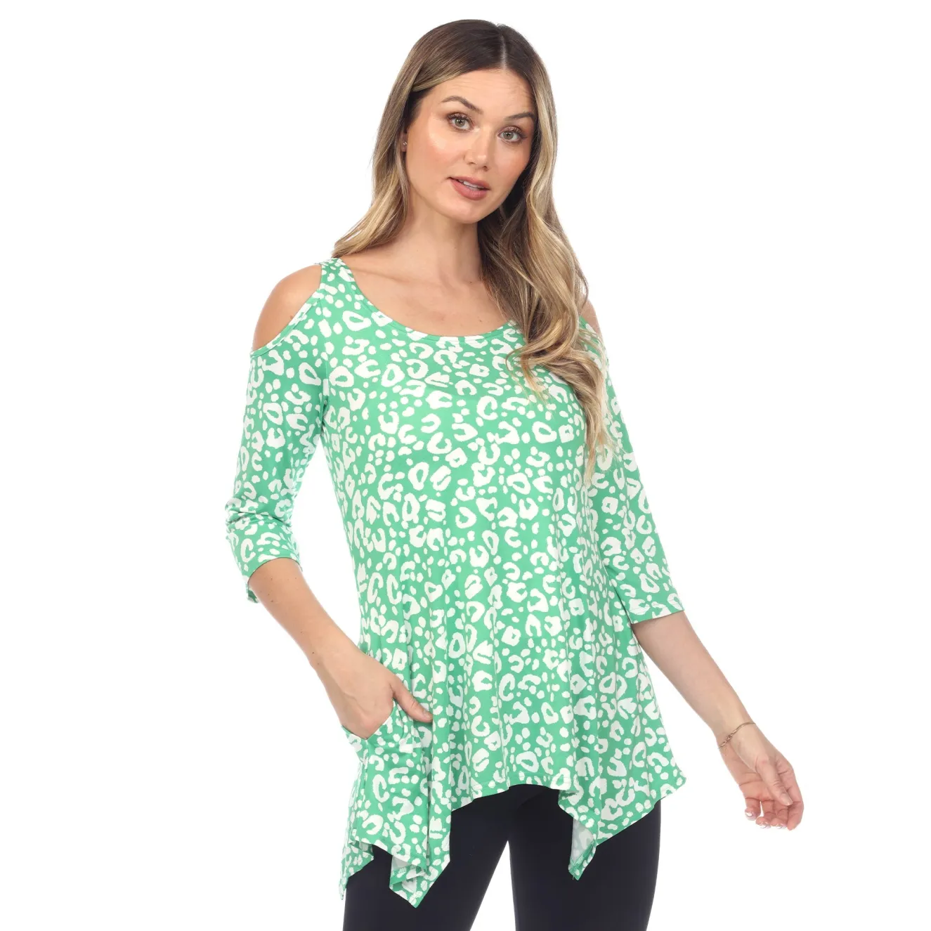 Leopard Cold Shoulder Tunic