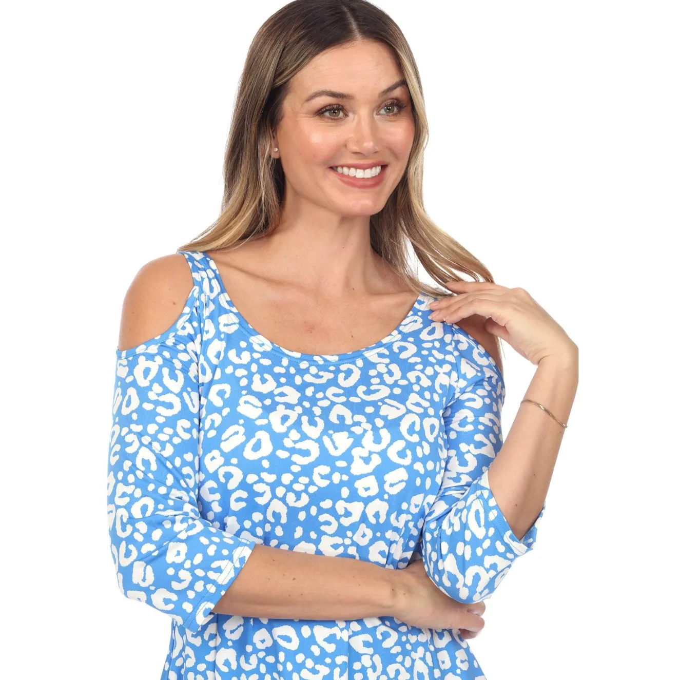 Leopard Cold Shoulder Tunic