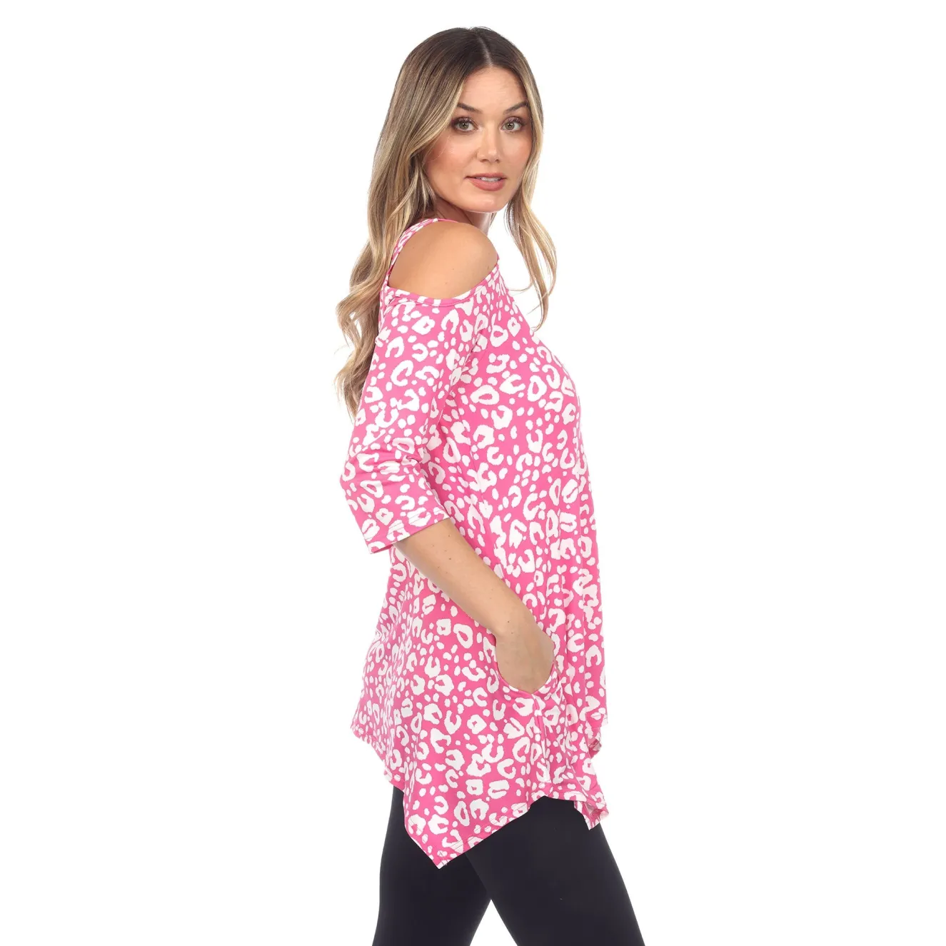 Leopard Cold Shoulder Tunic
