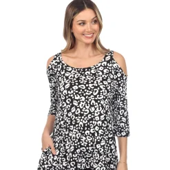 Leopard Cold Shoulder Tunic
