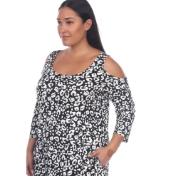 Leopard Cold Shoulder Tunic - Plus