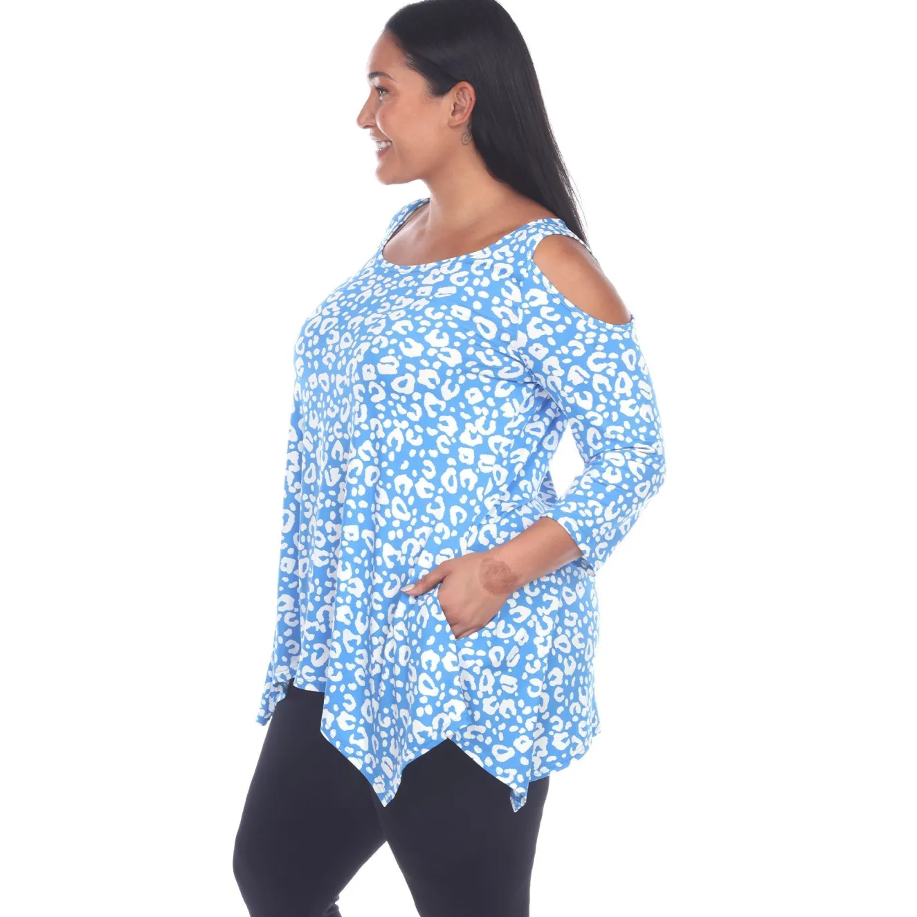 Leopard Cold Shoulder Tunic - Plus