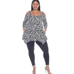 Leopard Cold Shoulder Tunic - Plus